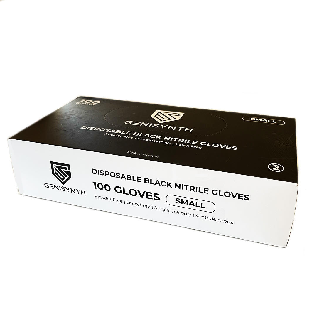Disposable black nitrile tattoo gloves
