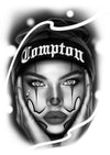 Hampton Tattoo Desing on a Girl Face