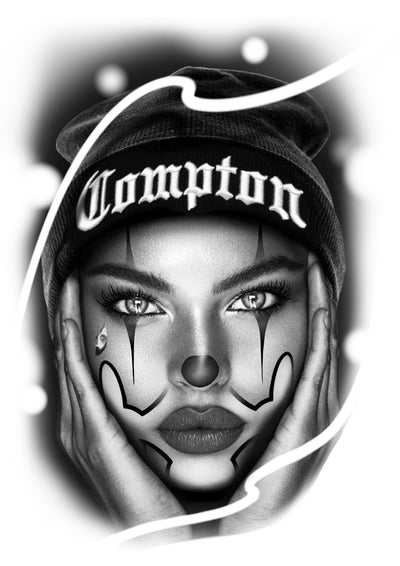 Hampton Tattoo Desing on a Girl Face